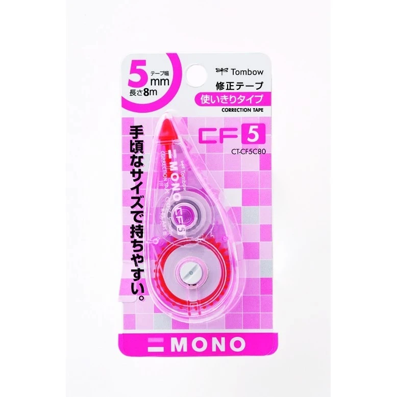 Tip Ex Kertas / Correction Tape Tombow CT-CF5C 80 MONO 5mm x 8mm Transparant Pink